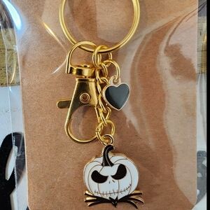 Gold and Black Pumpkin Keychain